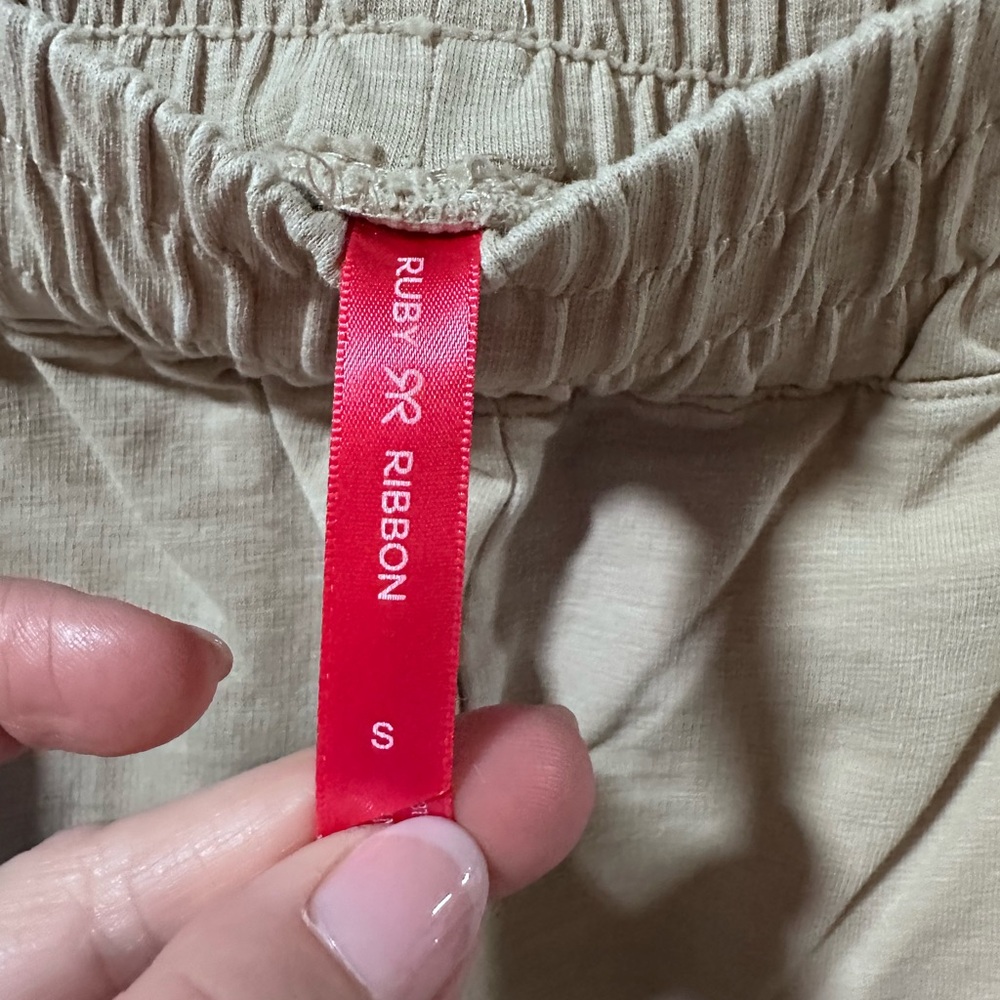 Ruby Ribbon Tan Jogger Pants - Picture 3 of 4